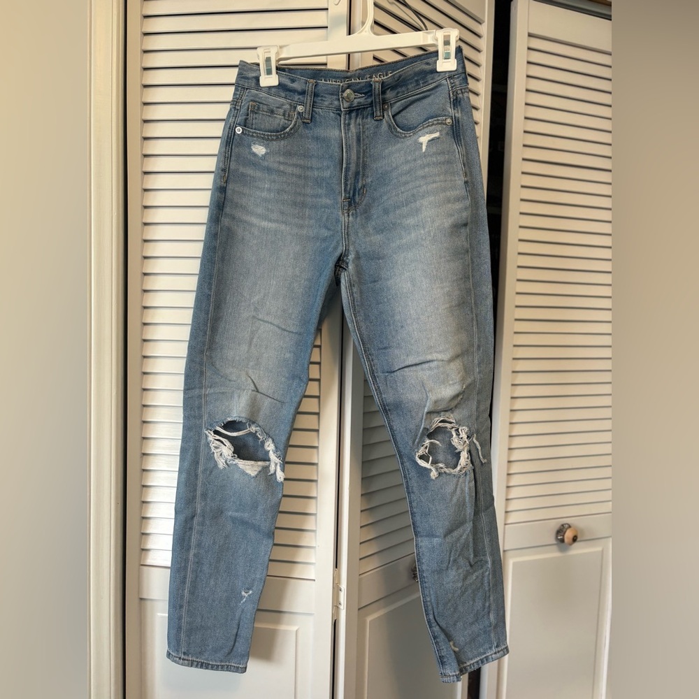 AE Distressed Blue Jeans for Women